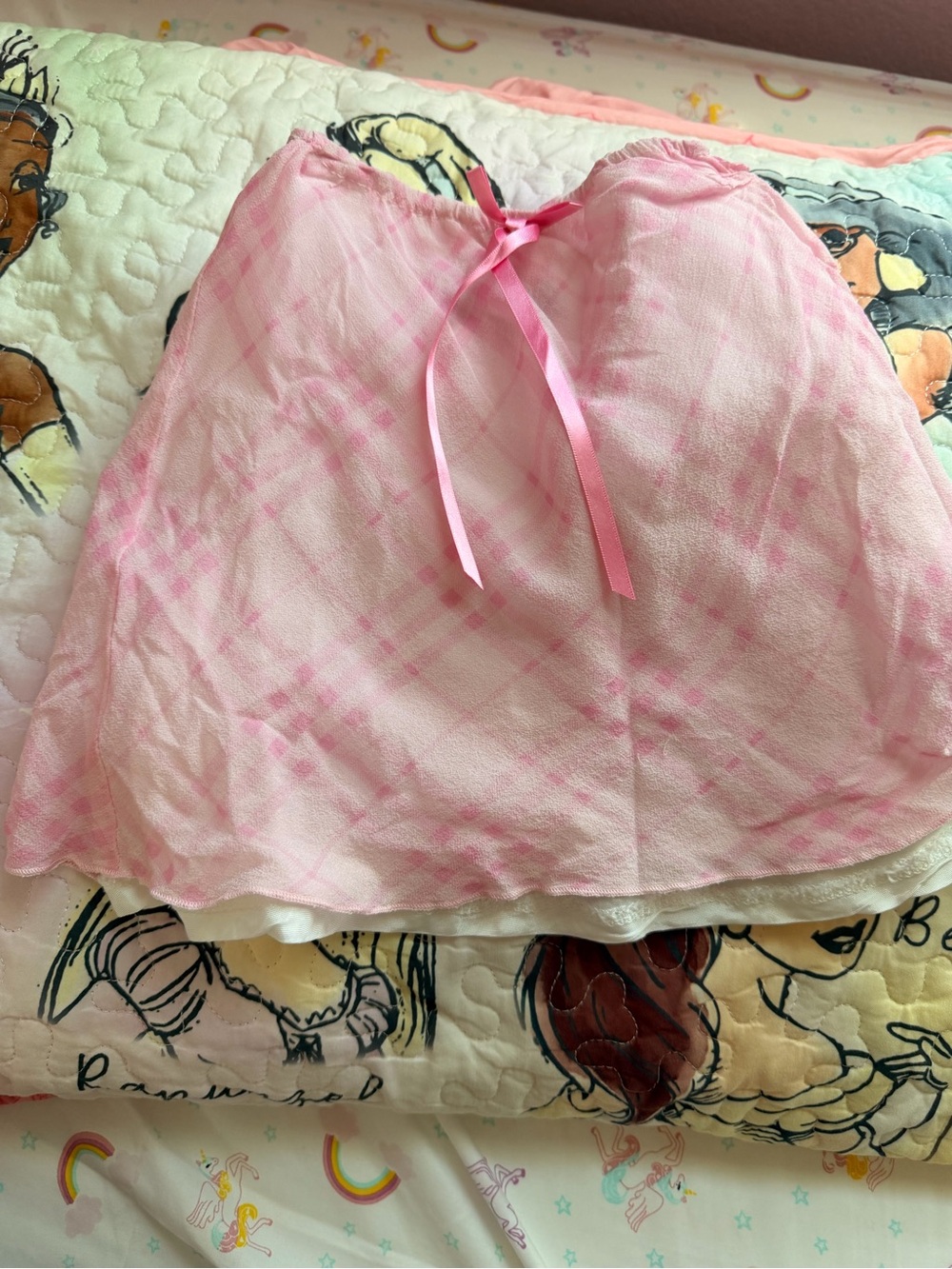 Burberry Pink Tie-Dye Circle Skirt with Ribbon Waist